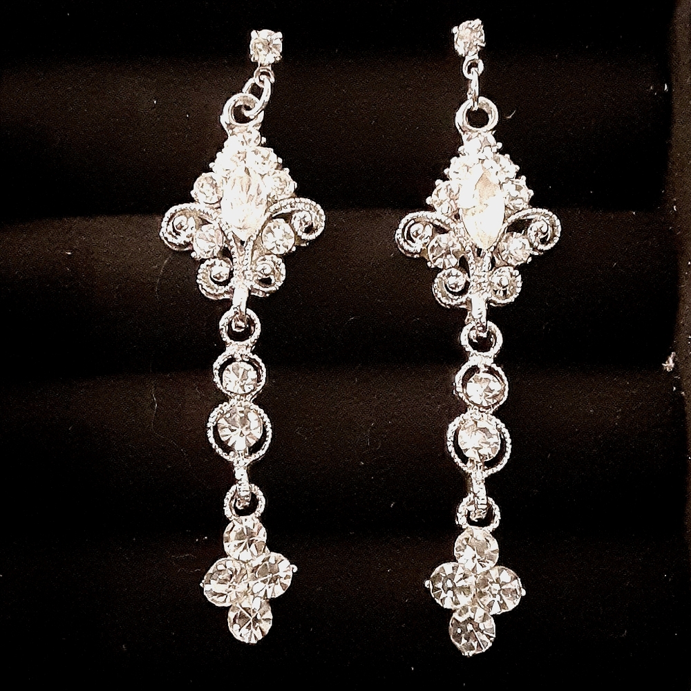 Inspired Art Deco Rhinestone Chandelier Earrings